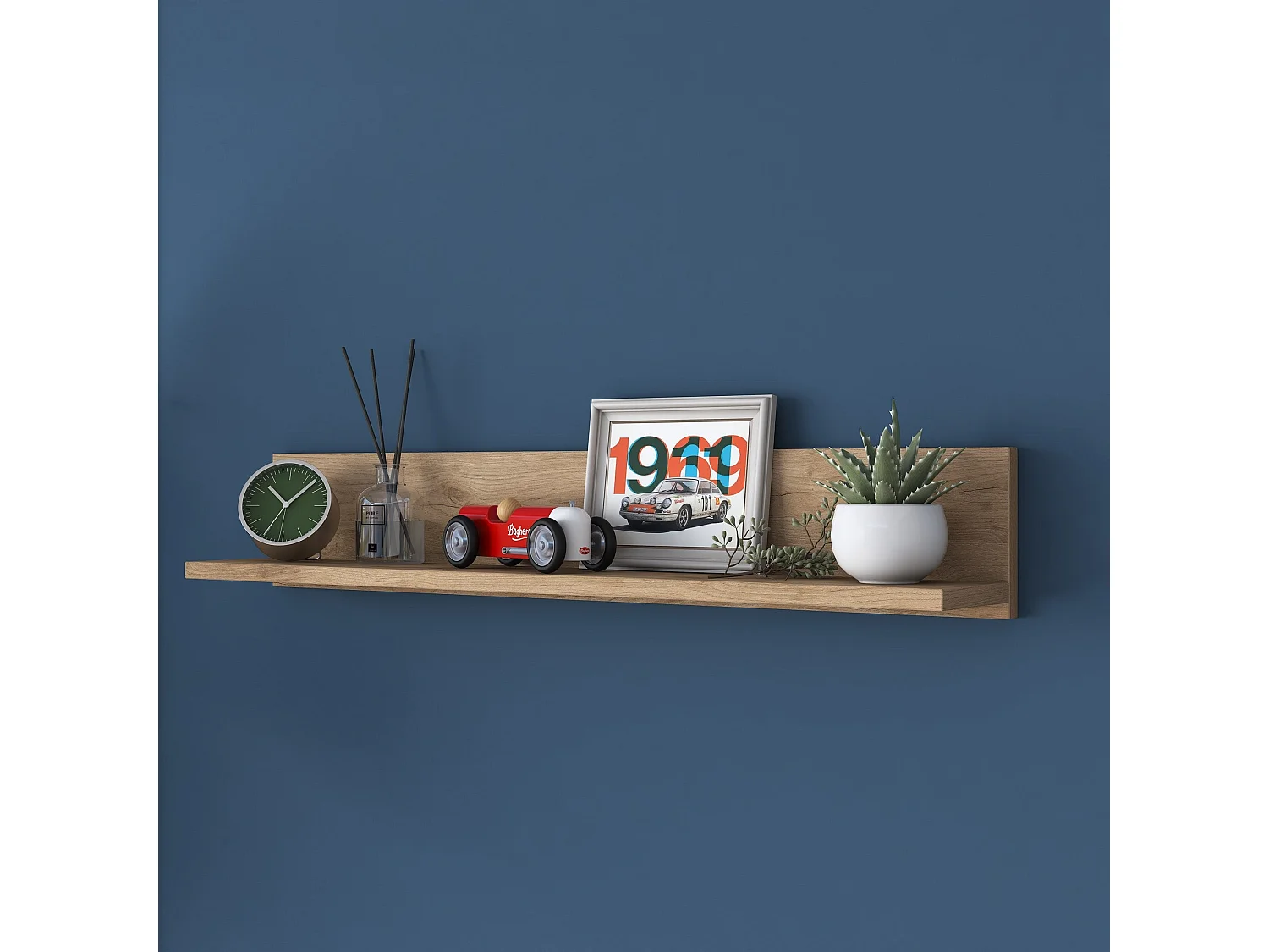 Wandregal – 90 x 15 x 14,8 cm – Walnuss – melaminbeschichtete Spanplatte