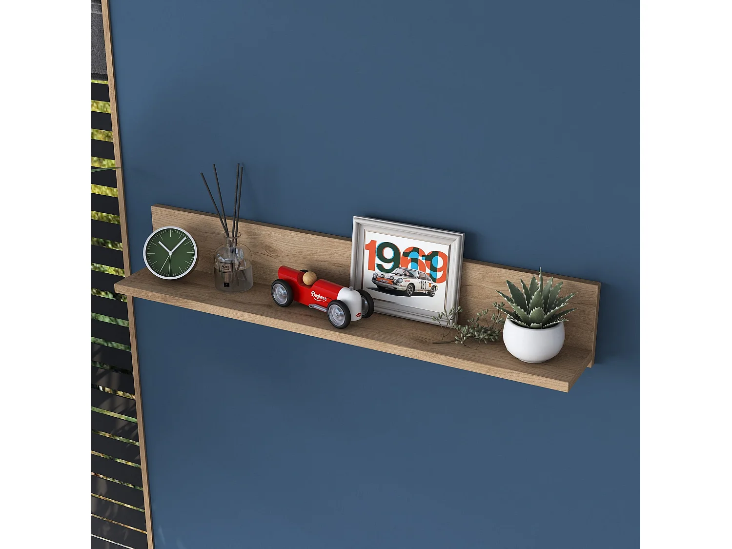 Wandregal – 90 x 15 x 14,8 cm – Walnuss – melaminbeschichtete Spanplatte