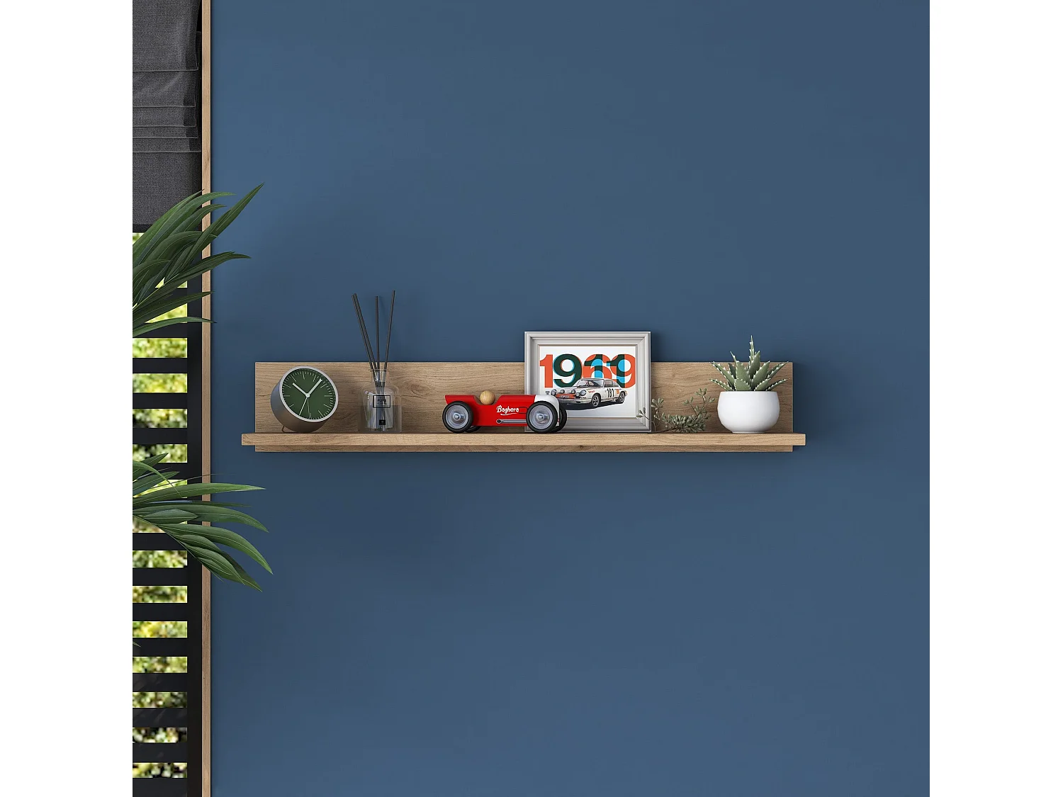 Wandregal – 90 x 15 x 14,8 cm – Walnuss – melaminbeschichtete Spanplatte