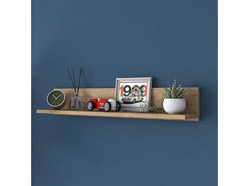 Wandregal – 90 x 15 x 14,8 cm – Walnuss – melaminbeschichtete Spanplatte