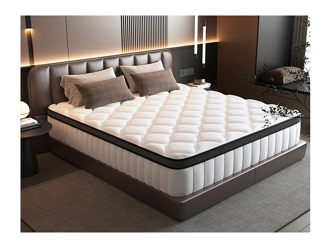 Matelas 140 x 200 cm Ressorts ,25 cm Épaisseur,Support Ergonomique 7 Zones pour la Protection de la Colonne Vertébrale, Drap Housse Offert