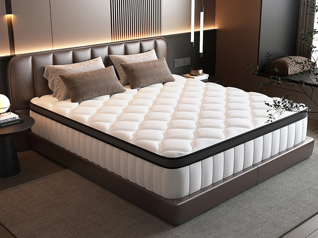 Matelas 140 x 200 cm Ressorts ,25 cm Épaisseur,Support Ergonomique 7 Zones pour la Protection de la Colonne Vertébrale, Drap Housse Offert