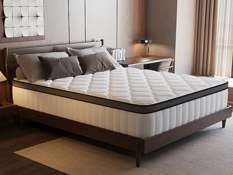 Matelas 90 x 200 cm Ressorts ,25 cm Épaisseur,Support Ergonomique 7 Zones pour la Protection de la Colonne Vertébrale, Drap Housse Offert