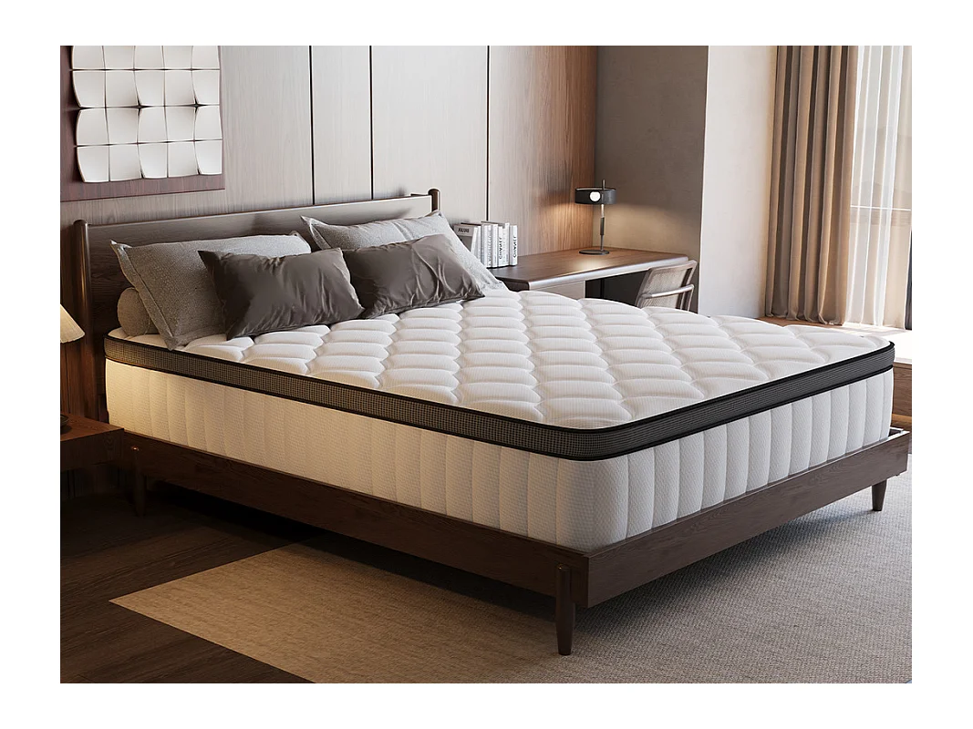 Matelas 90 x 200 cm Ressorts ,25 cm Épaisseur,Support Ergonomique 7 Zones pour la Protection de la Colonne Vertébrale, Drap Housse Offert