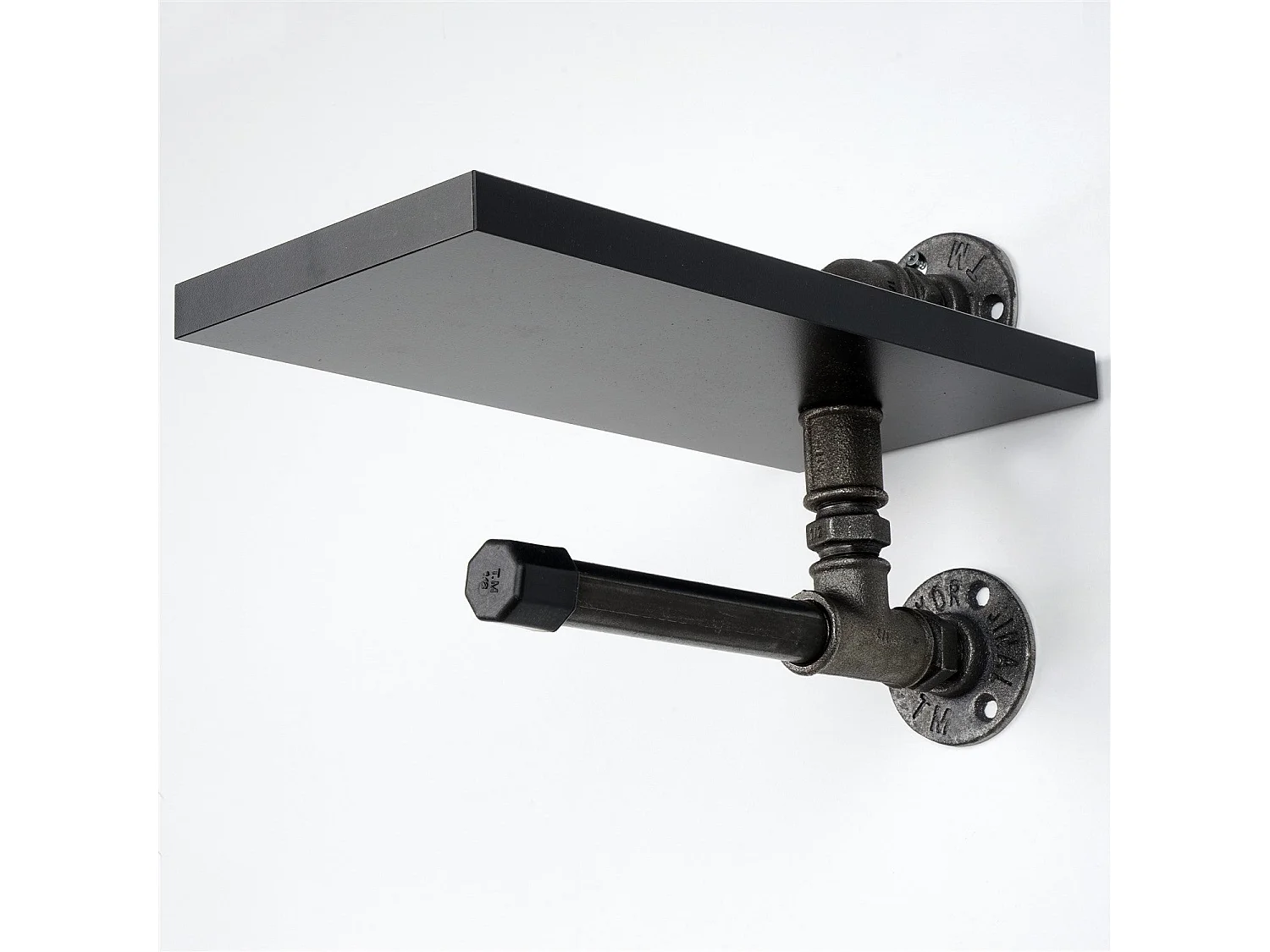 Mensola tubolare in MDF al 100%, 15 x 28 x 15 cm, nero — BORURAF238