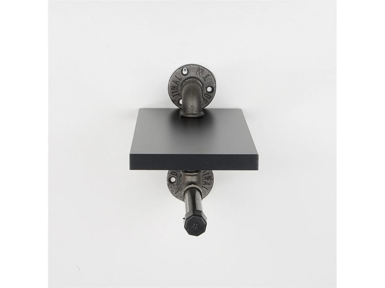 Mensola tubolare in MDF al 100%, 15 x 28 x 15 cm, nero — BORURAF238