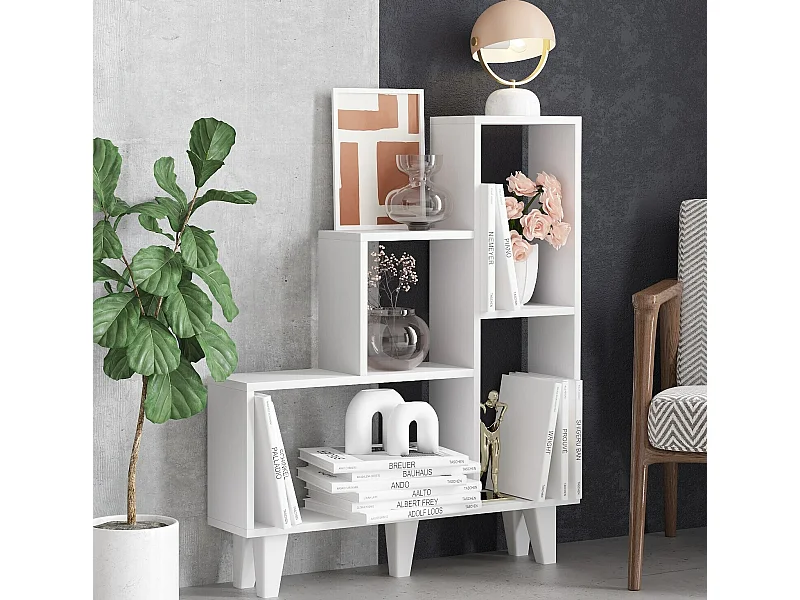 Regal – 88 x 106 x 20 cm – weiß – melaminbeschichtete Spanplatte