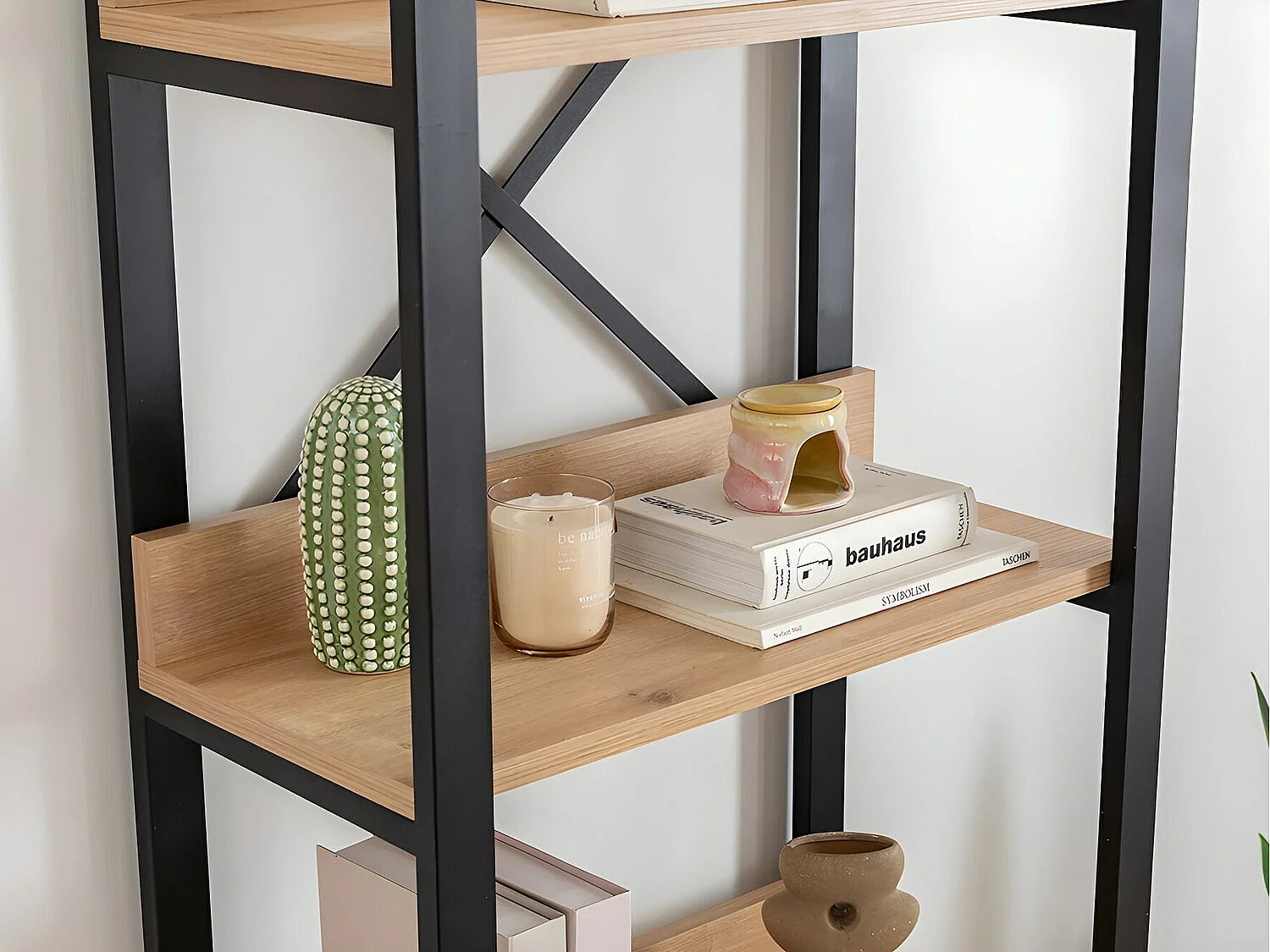 Rustikales Industrieregal – 63 x 150 x 32 cm – Saphirfarbe – Melaminbeschichtete Spanplatte