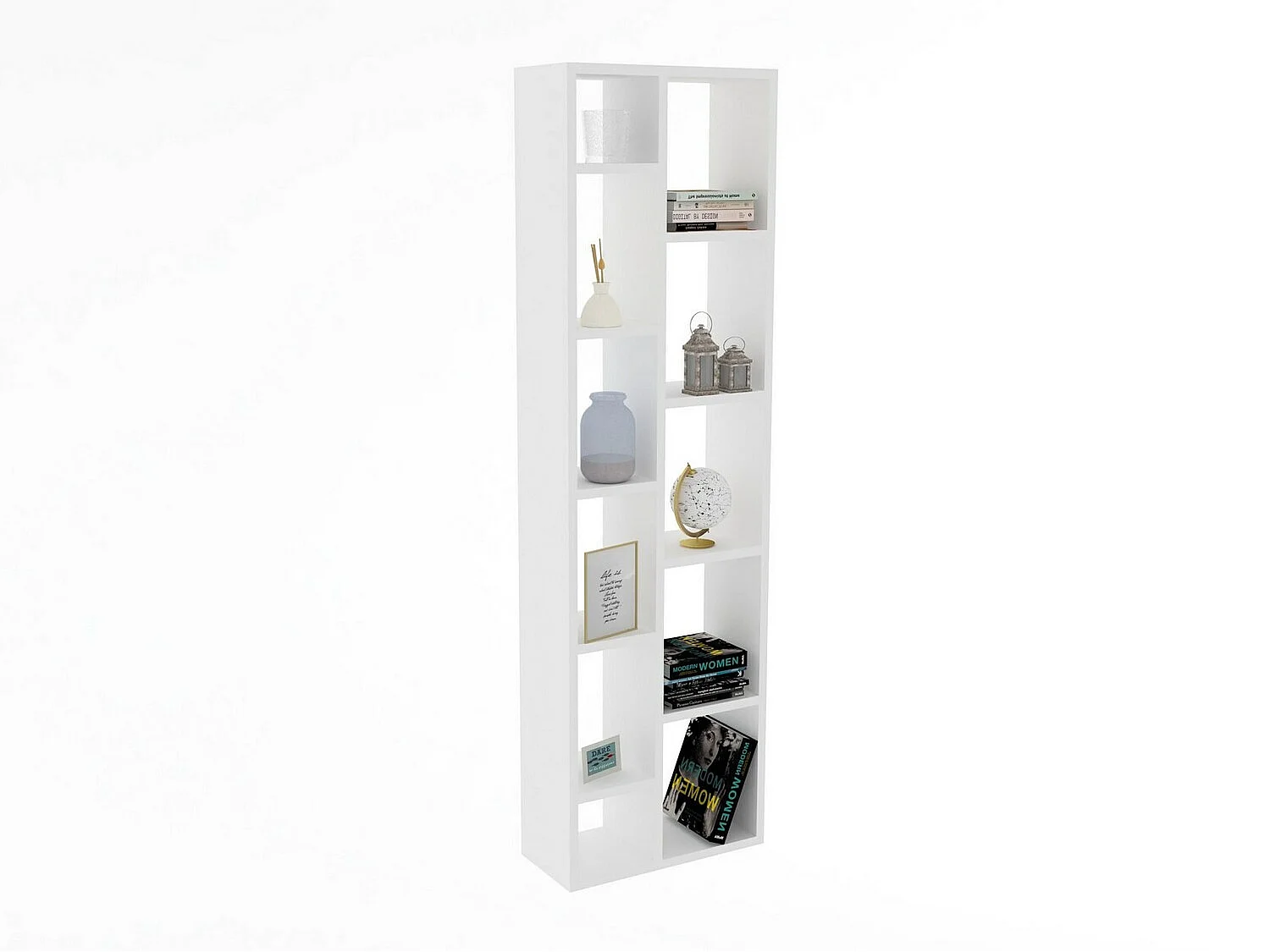 Melamin-MDF-Regal – 150 cm hoch – 44,4 cm breit – Weiß