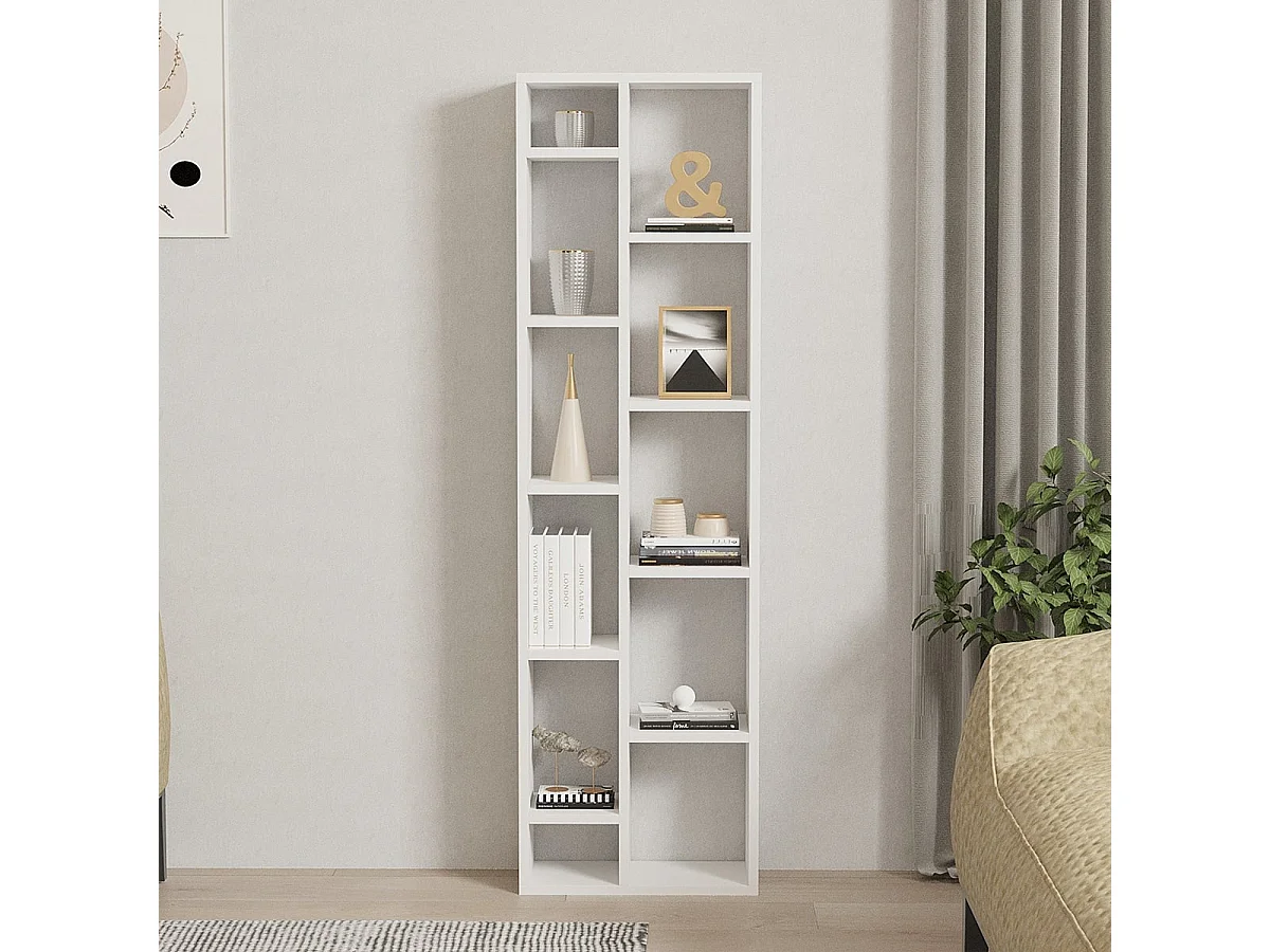 Melamin-MDF-Regal – 150 cm hoch – 44,4 cm breit – Weiß