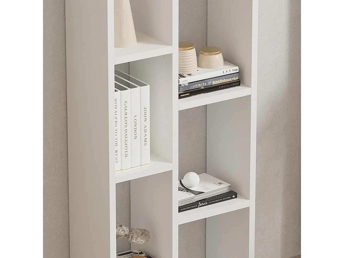 Melamin-MDF-Regal – 150 cm hoch – 44,4 cm breit – Weiß