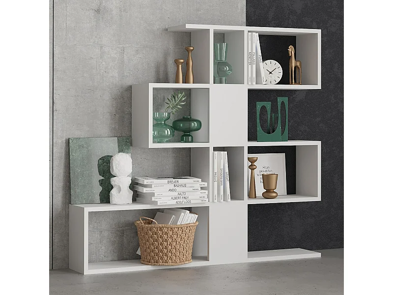 Modernes Regal – 120 cm x 109 cm x 20 cm – Weiß – Spanplatte