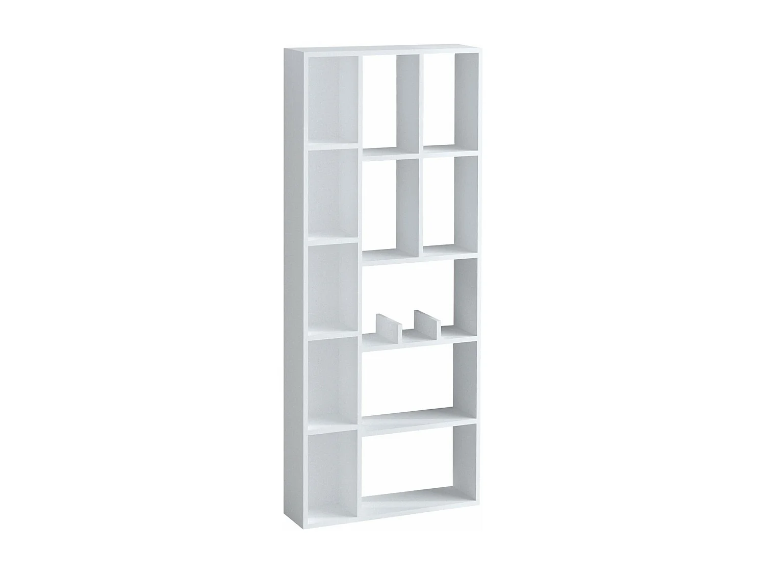 Traditionelles weißes Regal – 75 x 170 x 18 cm – melaminbeschichtete Spanplatte