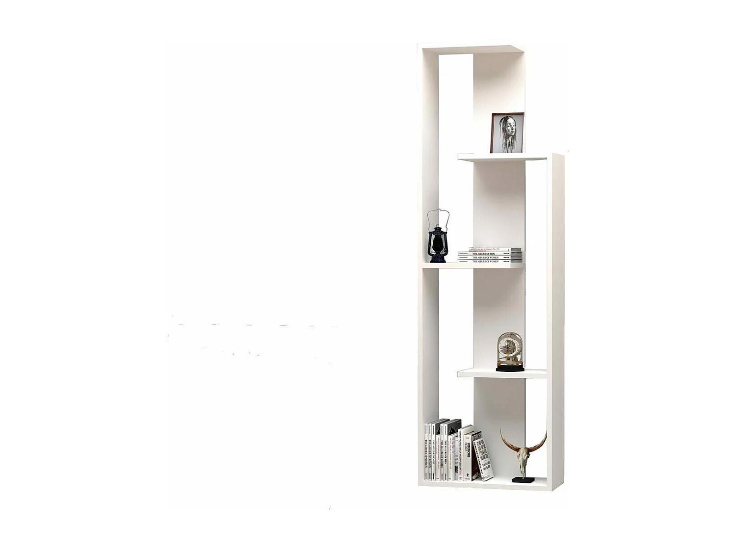 Étagère scandinave – 50 x 160 x 19,6 cm – Blanc – Panneau de particules mélaminé