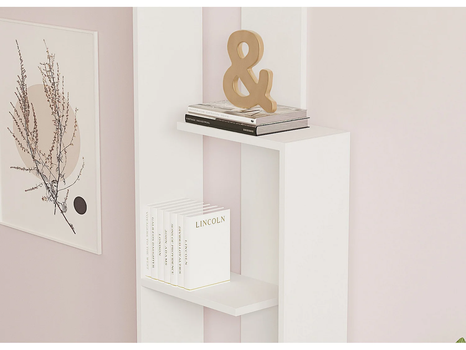 Étagère scandinave – 50 x 160 x 19,6 cm – Blanc – Panneau de particules mélaminé