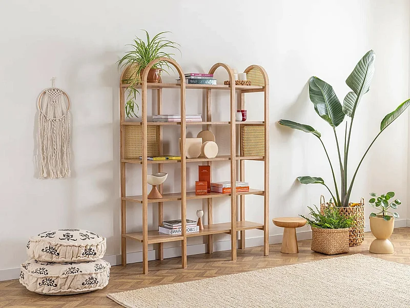 Regal aus melaminbeschichteter Spanplatte – 120 x 160 x 36 cm – Naturfarbe