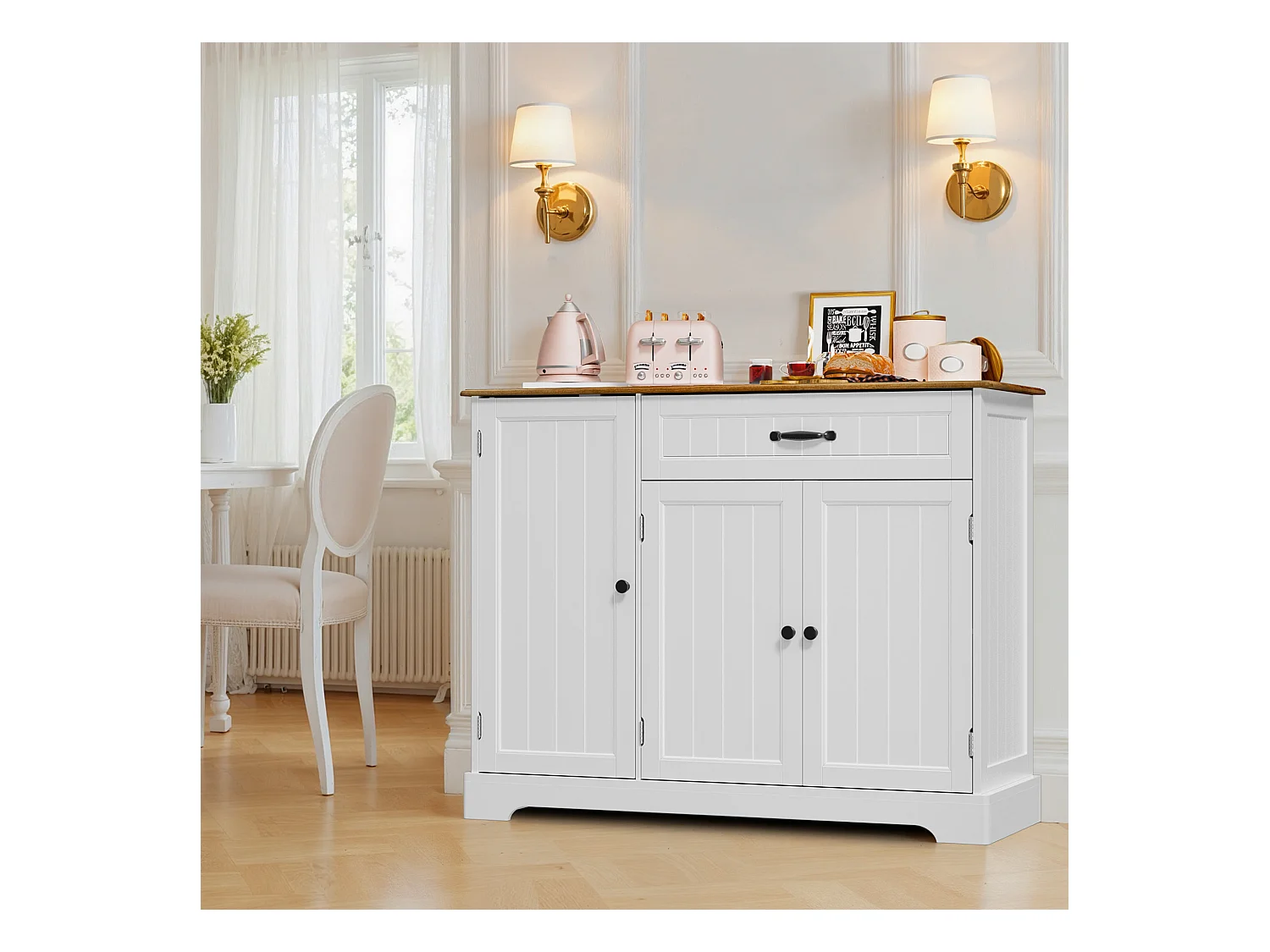 Buffet de Cuisine 3 Portes 1 Tiroir 105 x 40 x 84.5 cm Marron