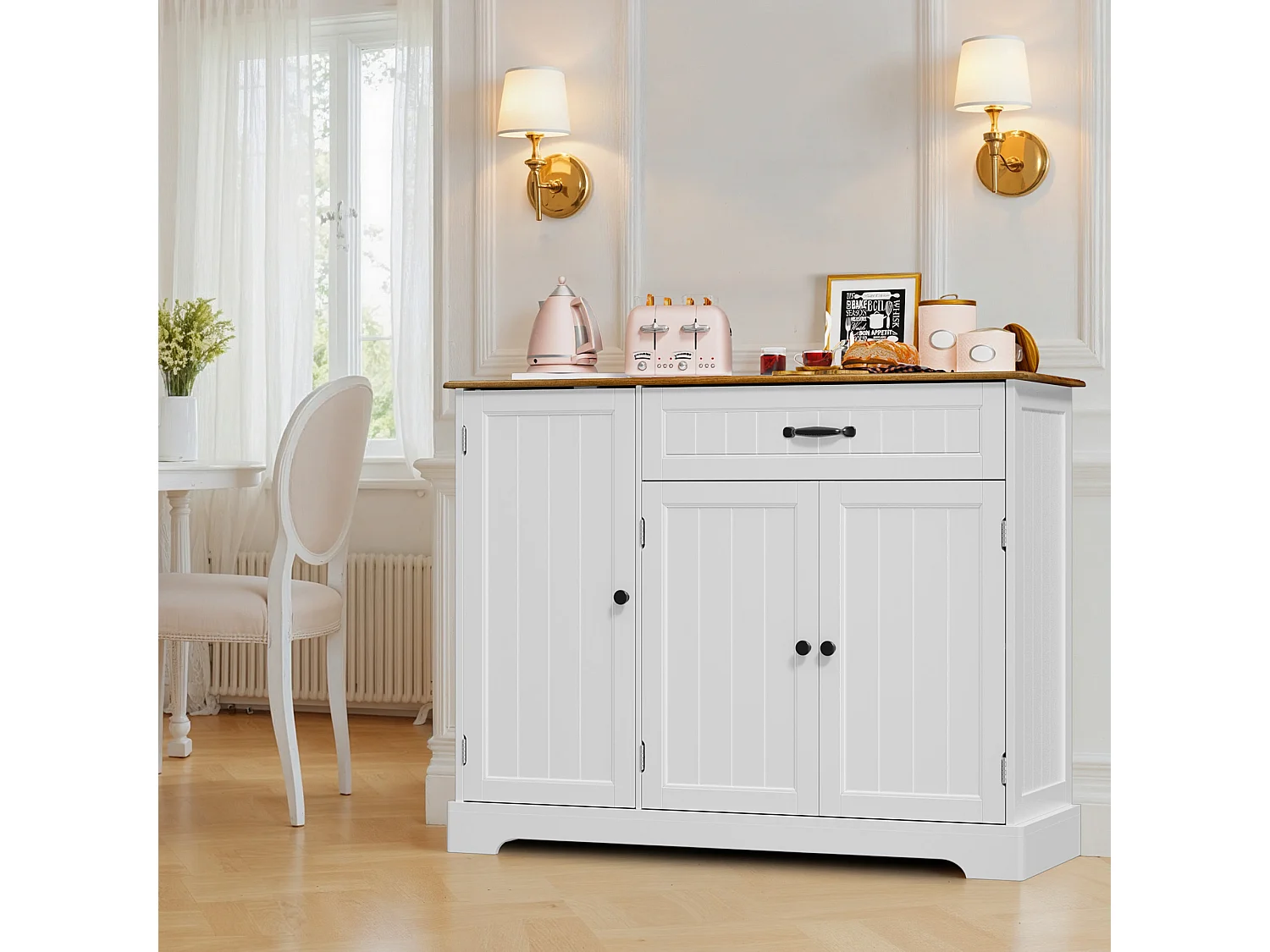 Buffet de Cuisine 3 Portes 1 Tiroir 105 x 40 x 84.5 cm Marron