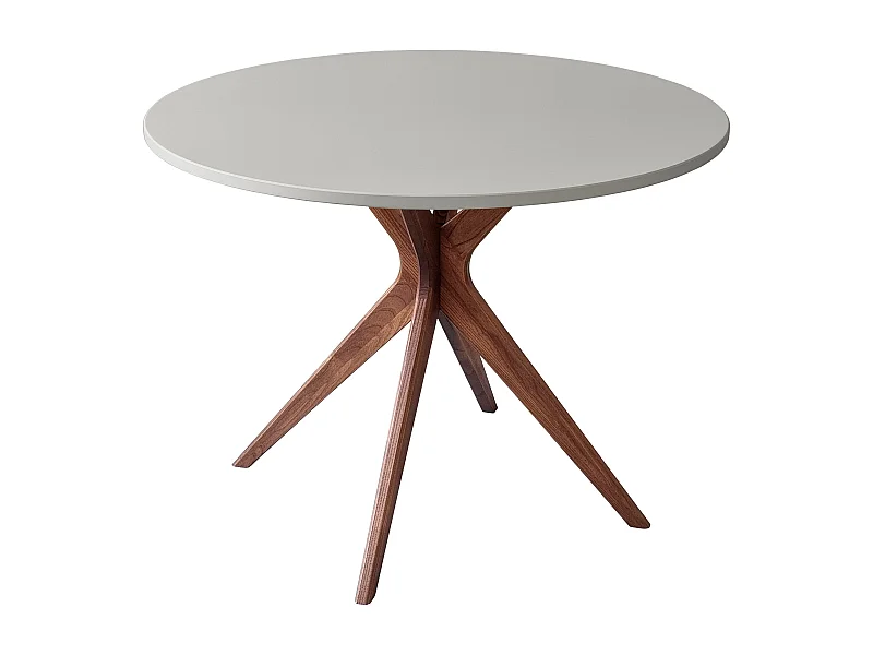 Table à manger ronde 110cm Jubi Bold Gris Oerle Chêne