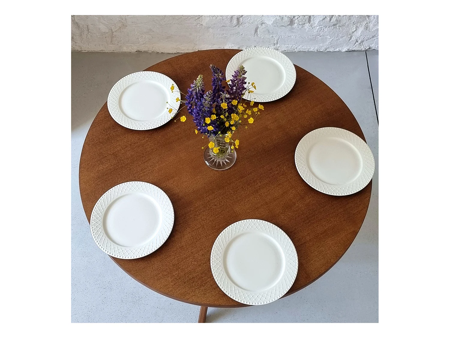 Runder Esstisch 100cm Jubi Bold Nussbaum