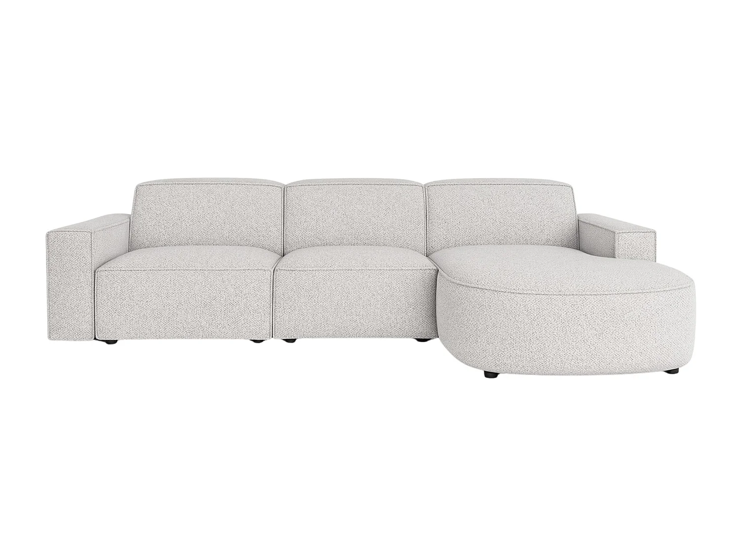 Hoekbank L-vorm Round Cursal, stof Artico, nata, rechts