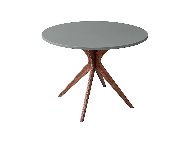 Table à manger ronde 110cm Jubi Bold Gris Béton Chêne