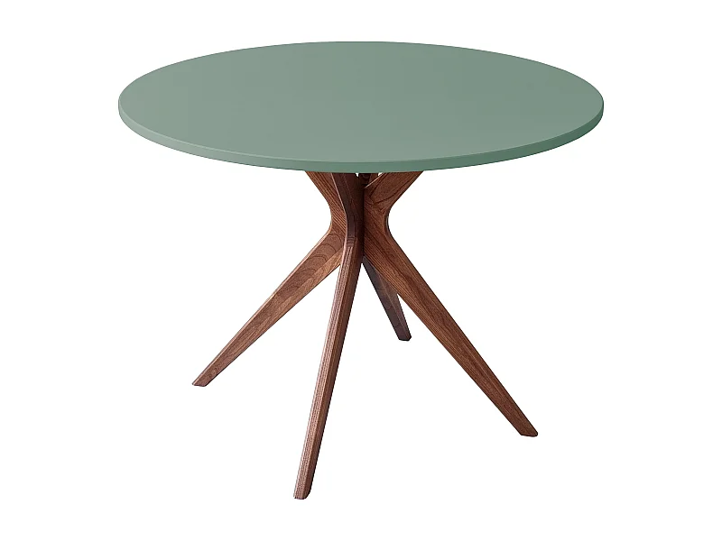 Table à manger ronde 110cm Jubi Bold Vert Sauge Chêne