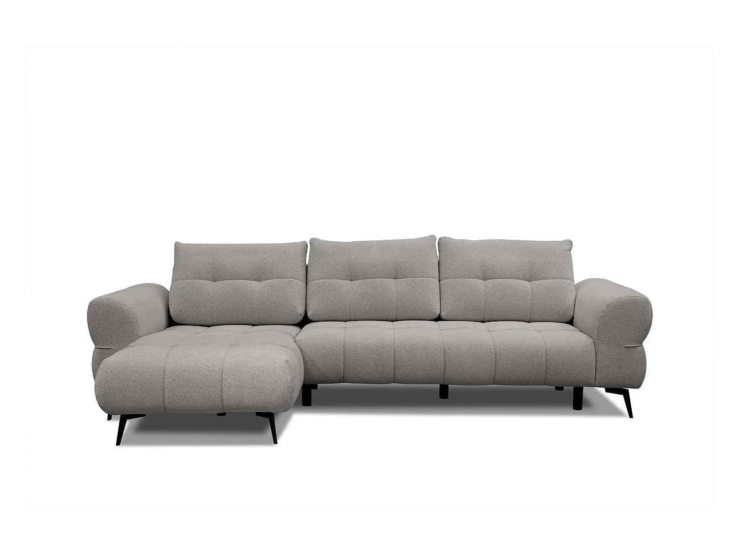 Canapé d'angle 4 places SALVINI, tissu gris chaud