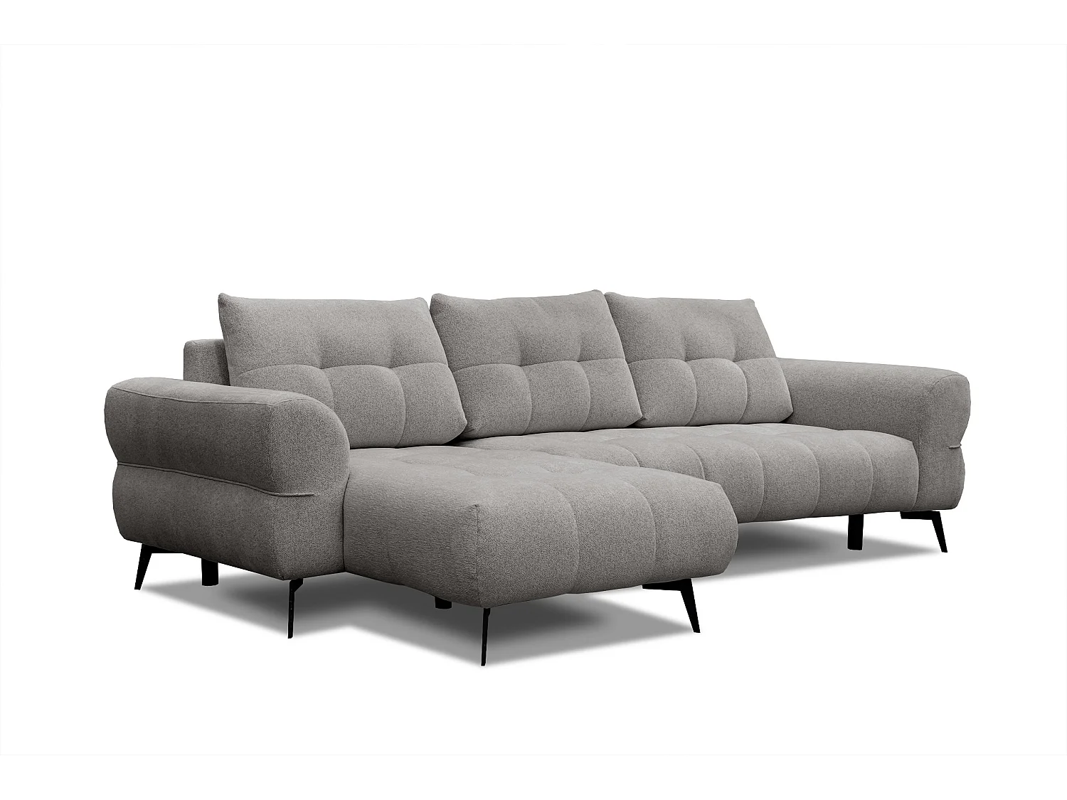 Canapé d'angle 4 places SALVINI, tissu gris chaud