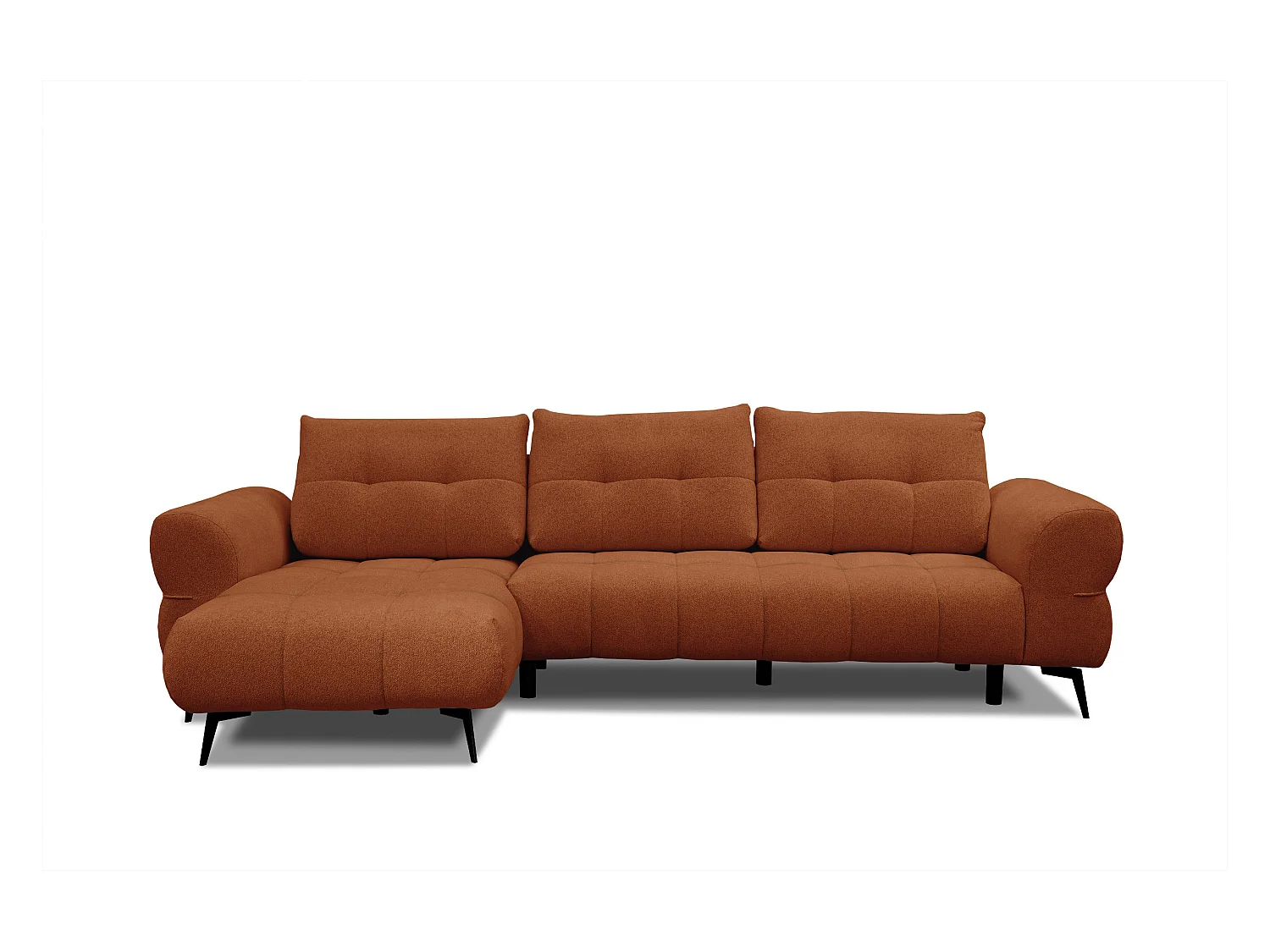 Canapé d'angle 4 places SALVINI, tissu orange