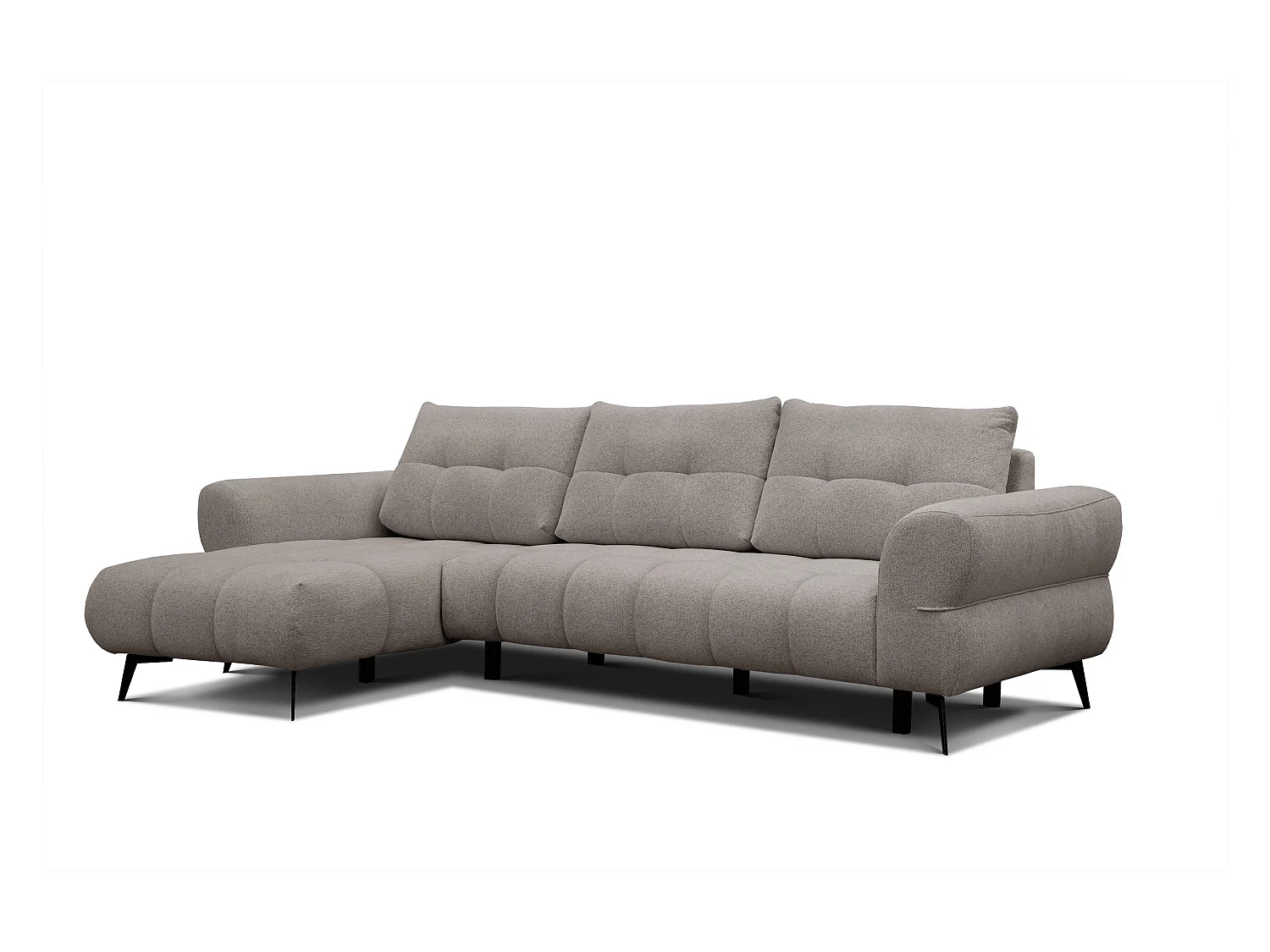 Canapé d'angle 4 places SALVINI, tissu beige  foncé