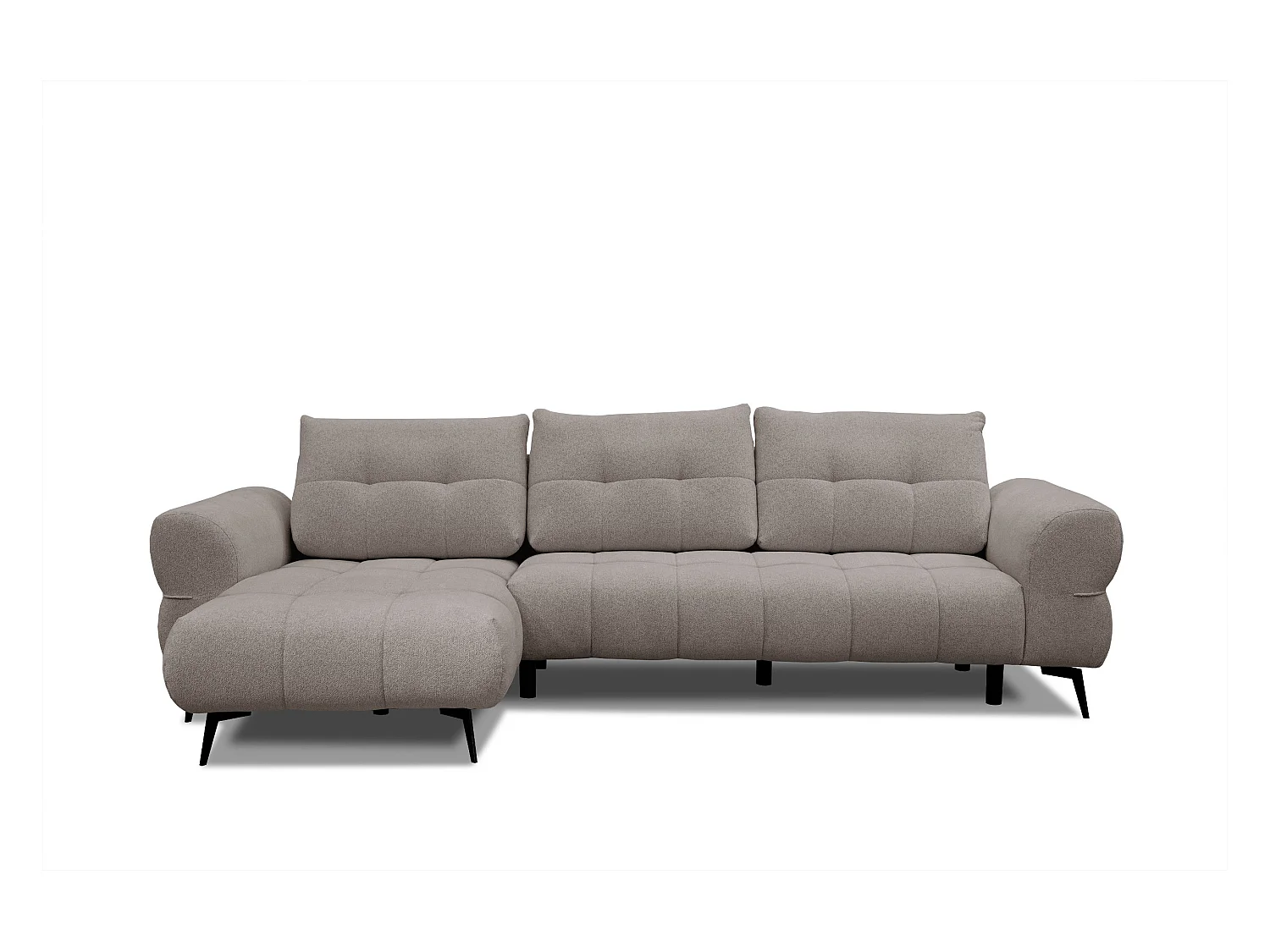 Canapé d'angle 4 places SALVINI, tissu beige  foncé