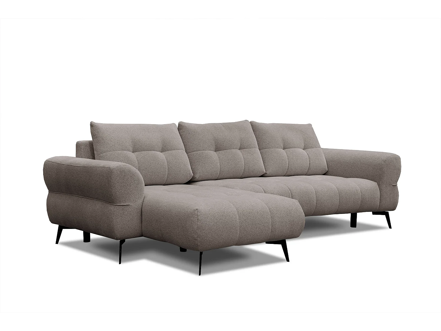 Canapé d'angle 4 places SALVINI, tissu beige  foncé