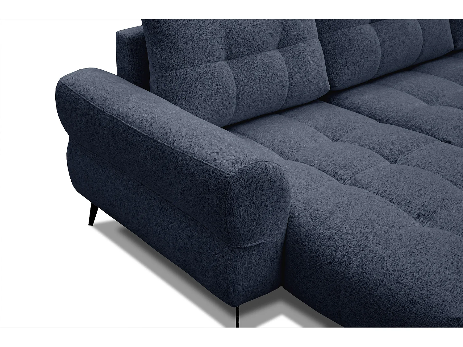 Canapé d'angle 4 places SALVINI, tissu bleu marine