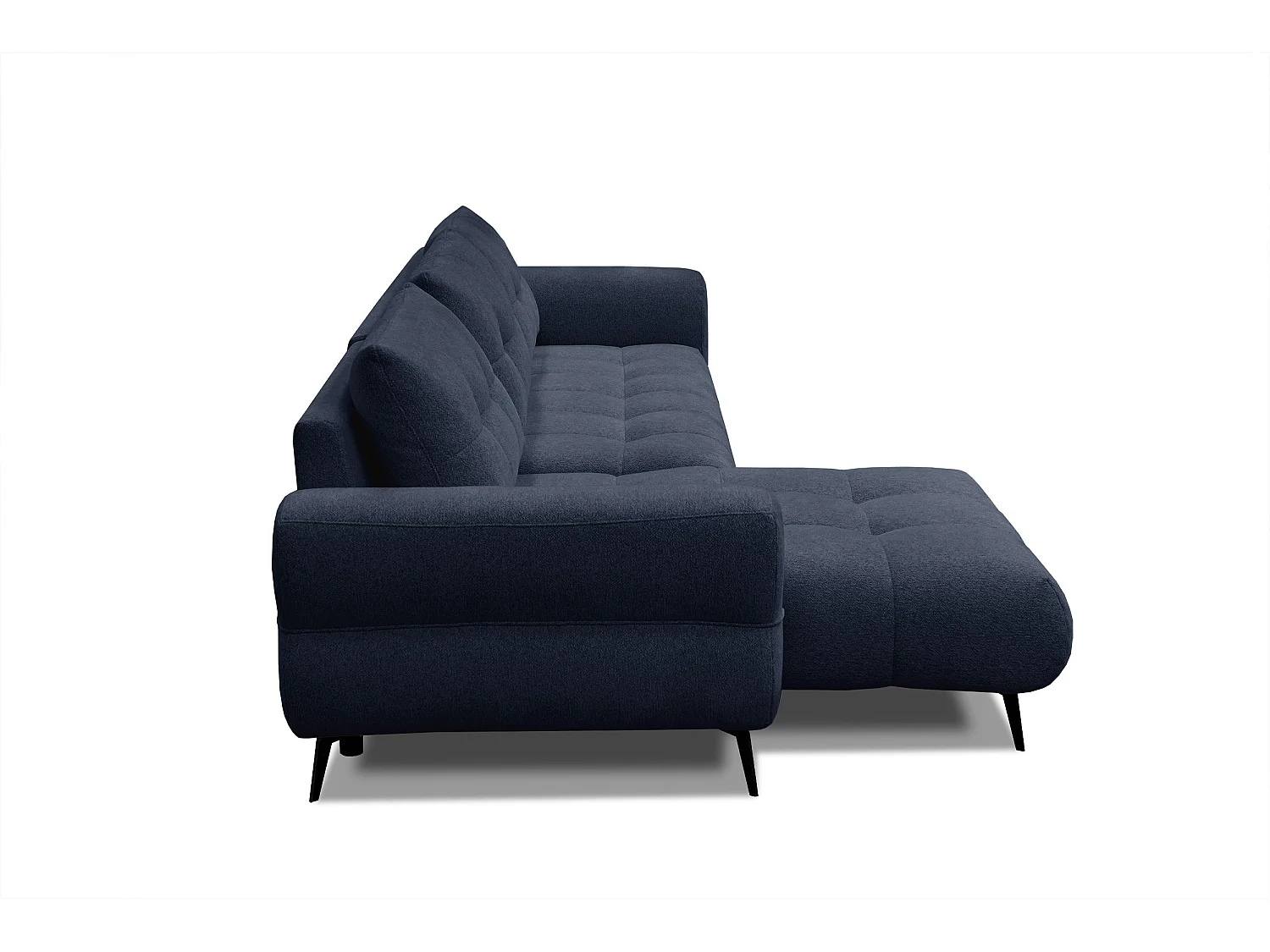 Canapé d'angle 4 places SALVINI, tissu bleu marine