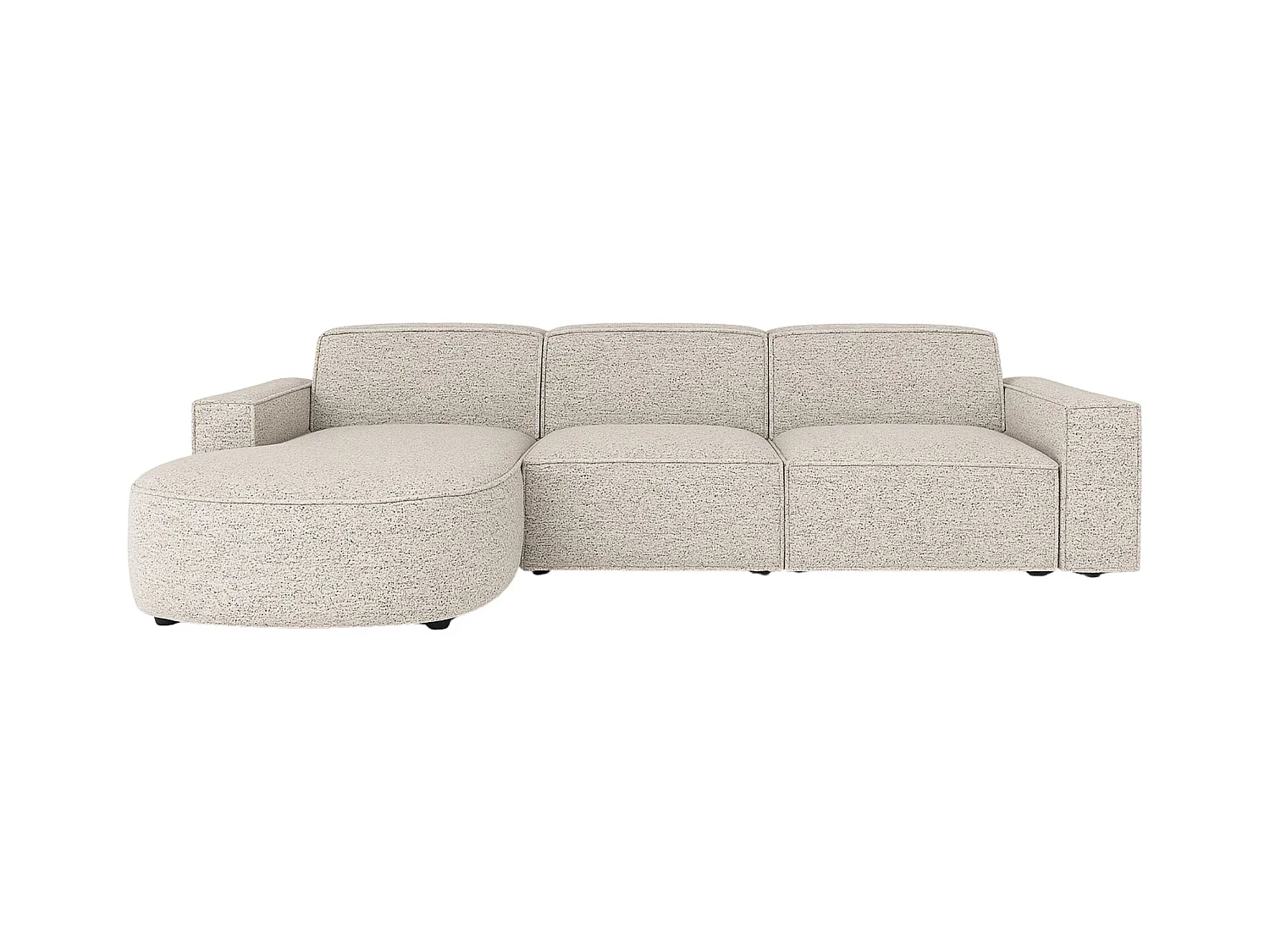 Hoekbank L-vorm Round Cursal, stof Artico, beige, links