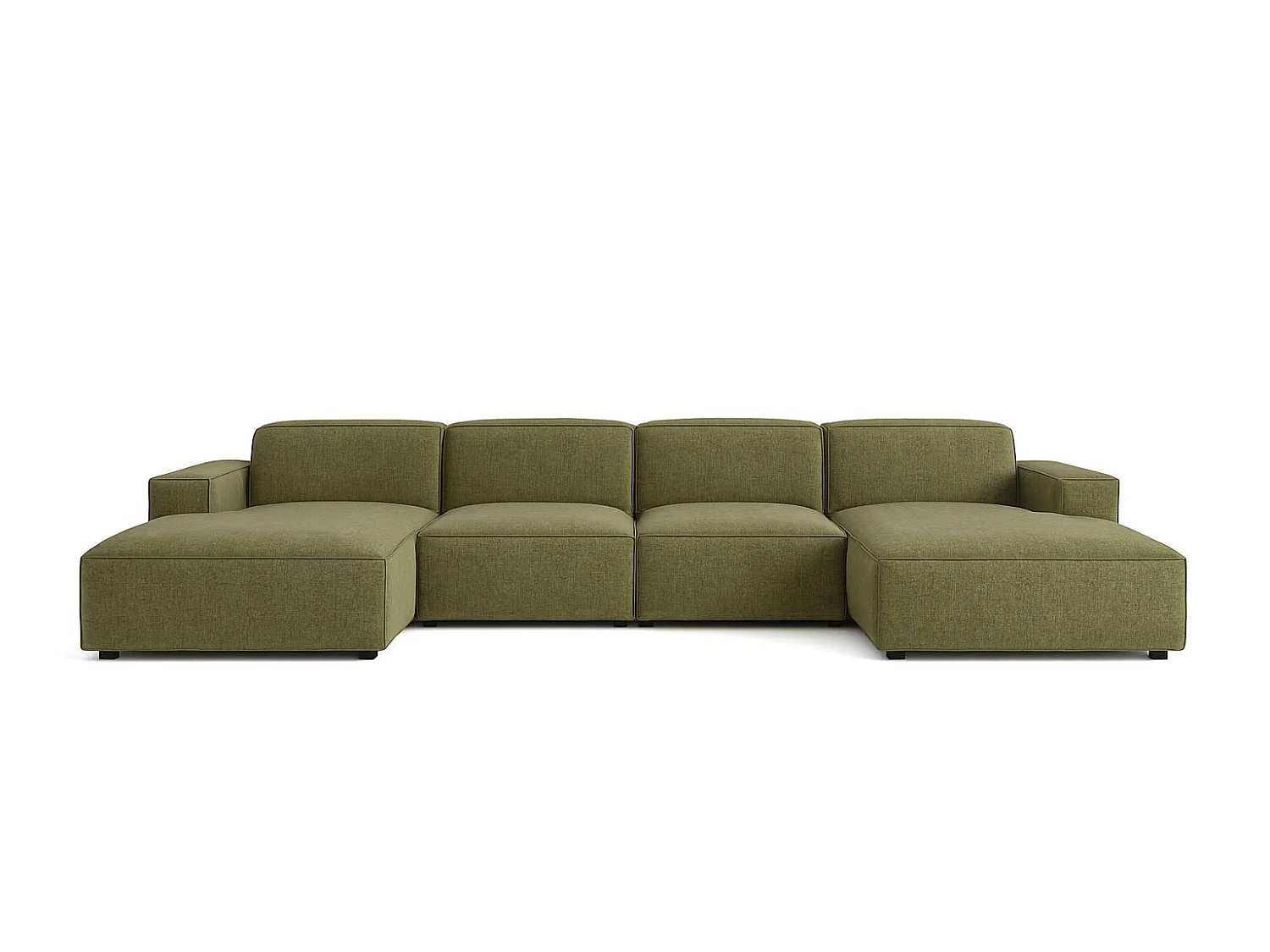 Canapé d'angle en U Cursal, tissu Artico, Moss