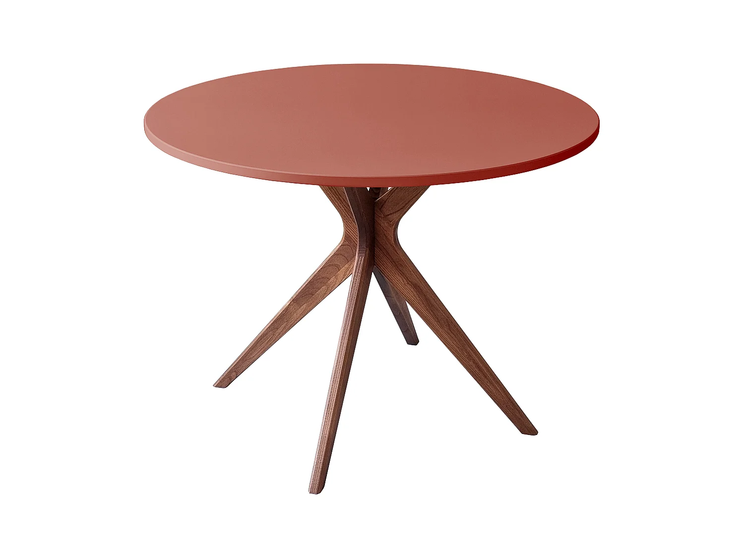 Ronde eettafel 110cm Jubi Bold Antiekroze met eiken poten