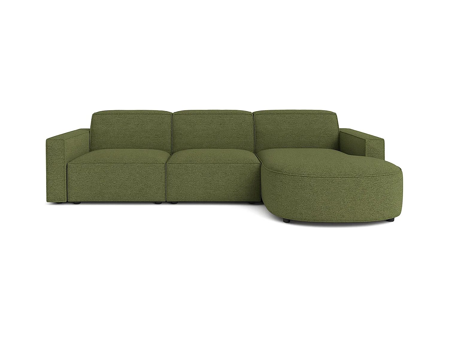 Divano angolare a L Round Cursal, tessuto Artico, Moss, destra