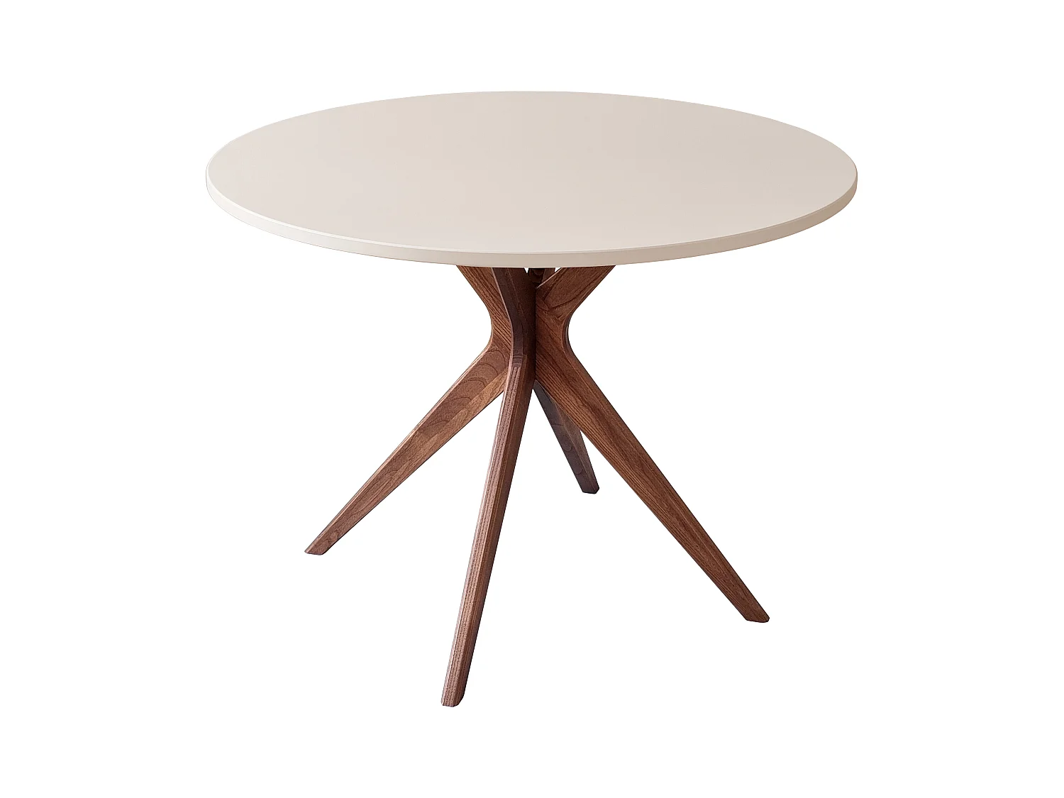 Ronde eettafel 110cm Jubi Bold Bruin Beige met eiken poten