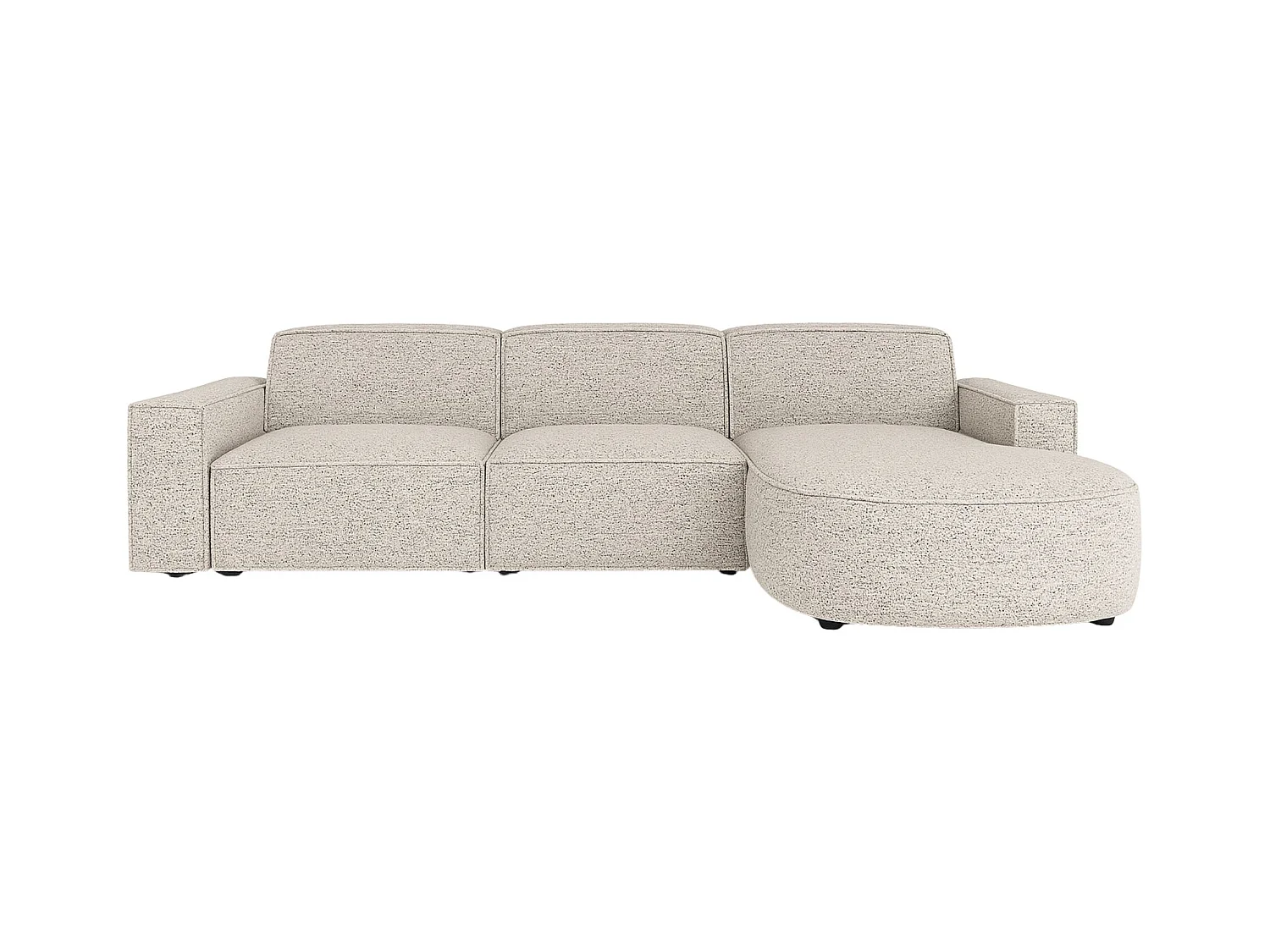 Hoekbank L-vorm Round Cursal, stof Artico, beige, rechts