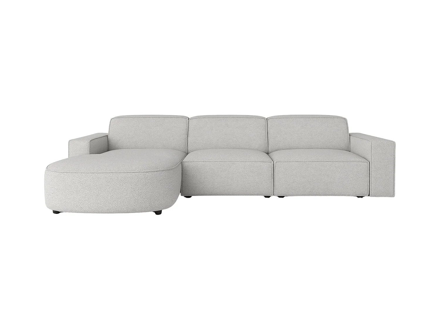 Canapé d'angle L-form Round Cursal, tissu Artico, Ciment, gauche