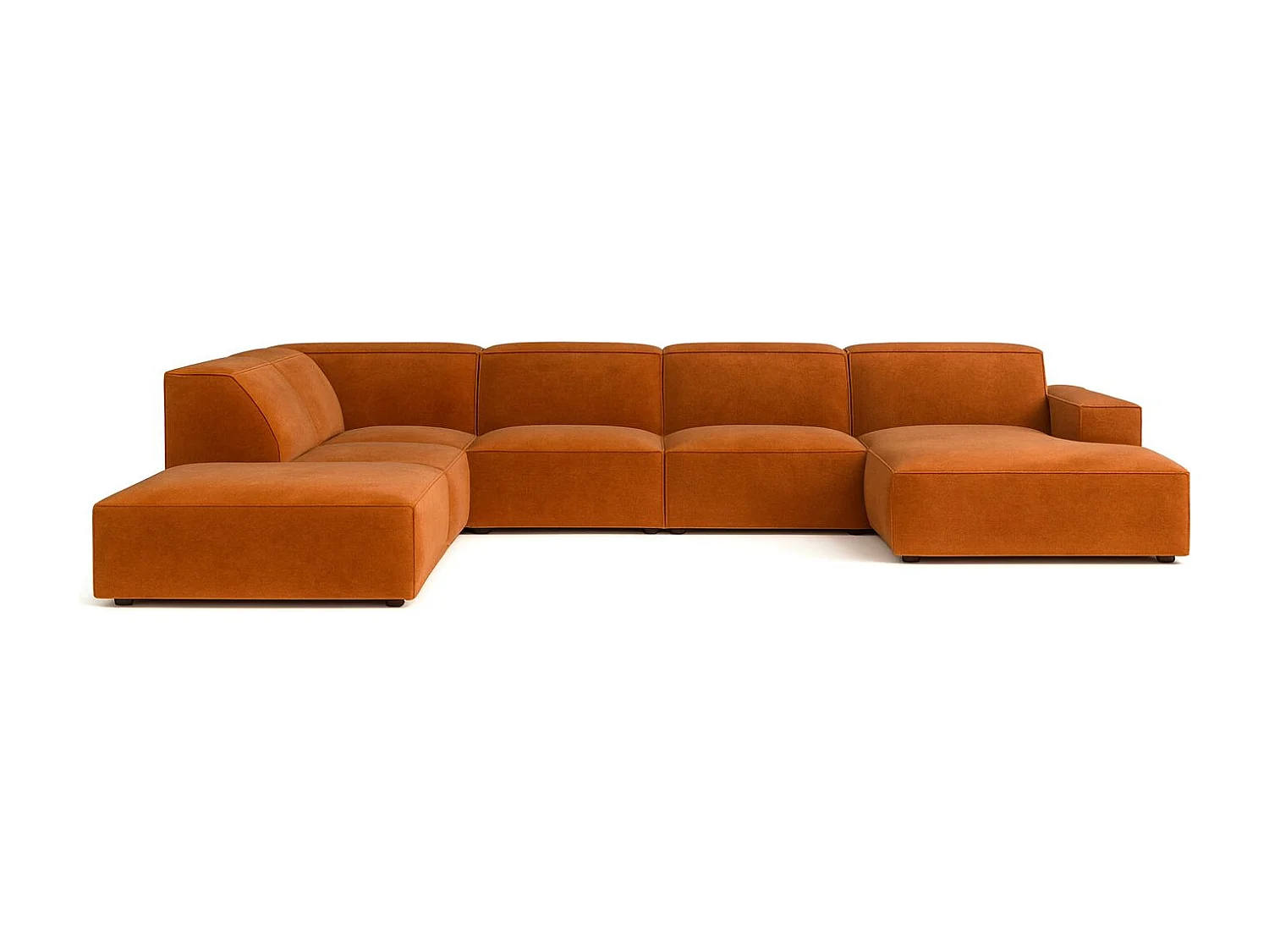 Divano angolare a U Cursal V, tessuto Salvador, marrone, sinistro