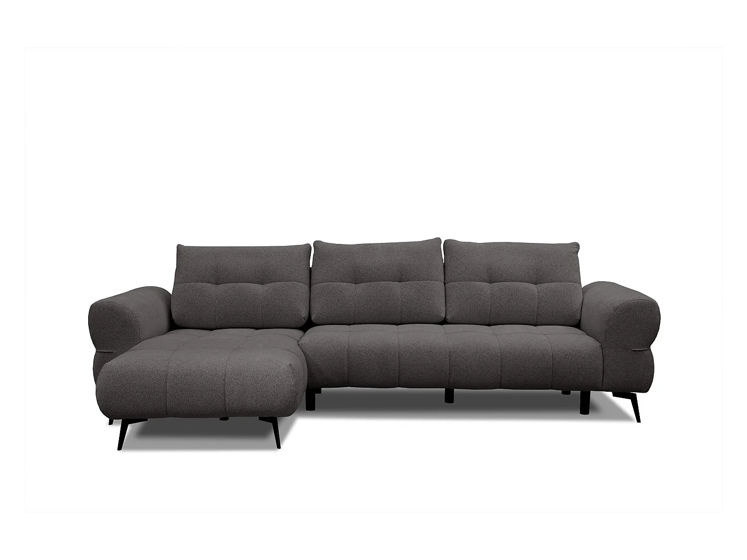 Canapé d'angle 4 places SALVINI, tissu gris foncé