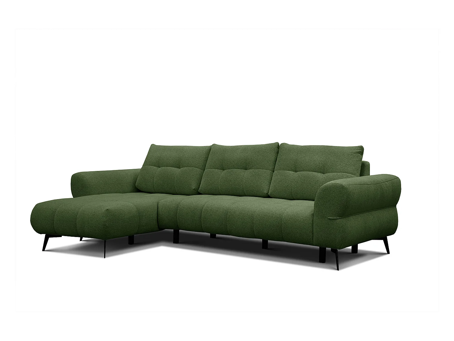 Canapé d'angle 4 places SALVINI, tissu vert