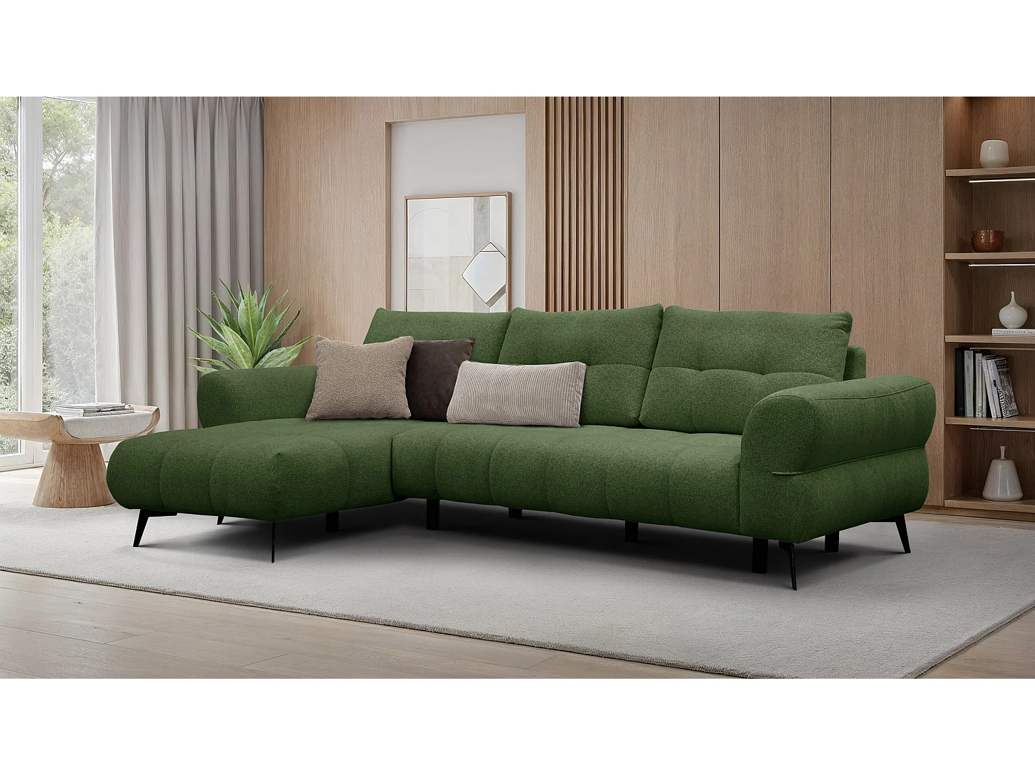 Ecksofa 4-Sitzer SALVINI, dunkelgrün