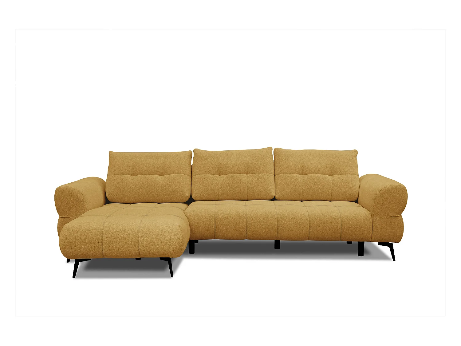 Canapé d'angle 4 places SALVINI, tissu miel