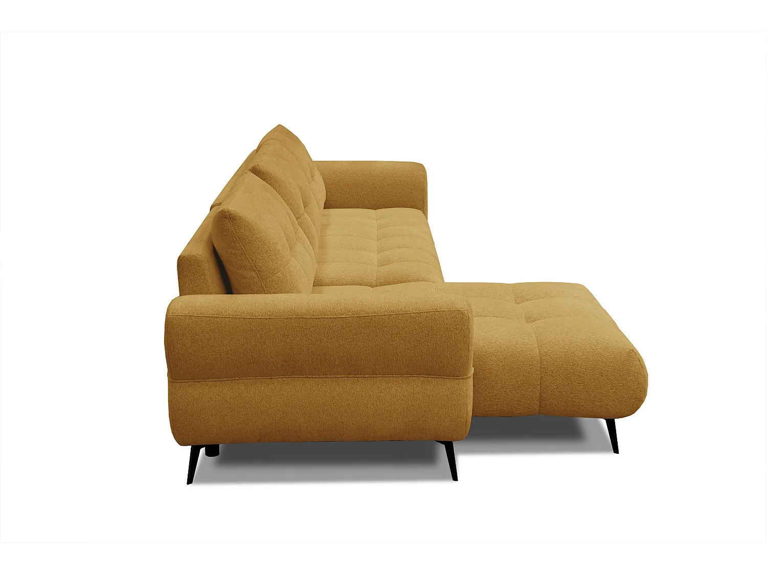 Canapé d'angle 4 places SALVINI, tissu miel