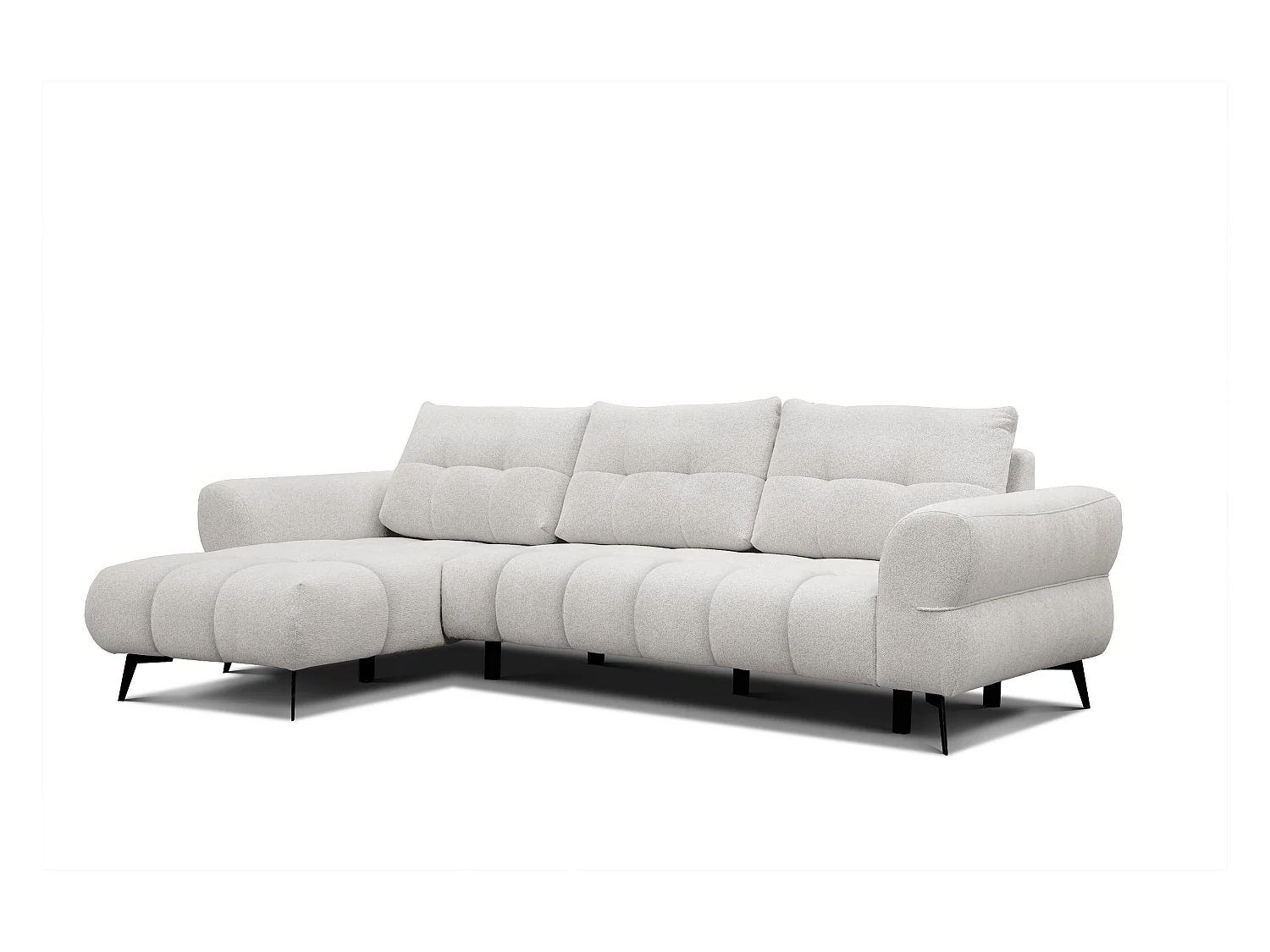 Canapé d'angle 4 places SALVINI, tissu ecru