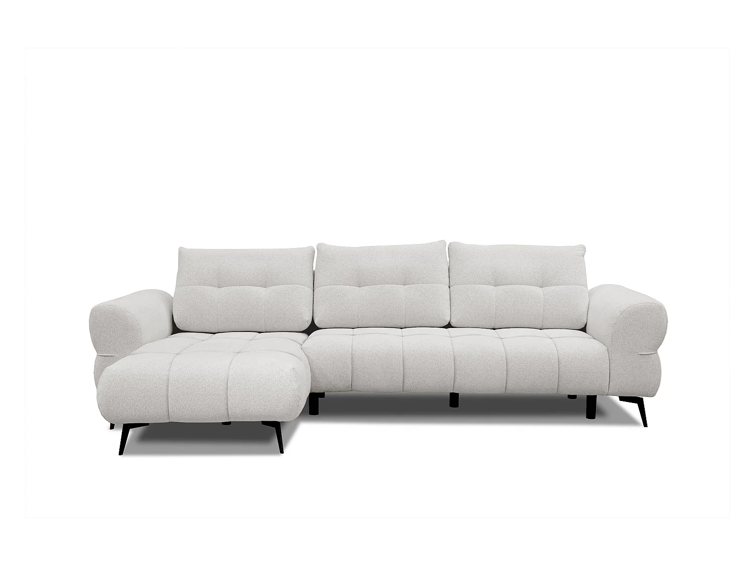 Canapé d'angle 4 places SALVINI, tissu ecru